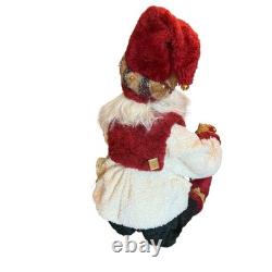 RARE Demdaco Drolleries Sitting Christmas Elf Big Figurine Happy 20x13x12 No Box