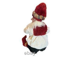RARE Demdaco Drolleries Sitting Christmas Elf Big Figurine Happy 20x13x12 No Box
