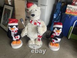 RARE Gemmy 3-Piece Band Polar Bear & Sing-guins Penguins Animated 36 Tall READ RARE Gemmy 3-Piece Band Polar Bear & Sing-guins Penguins Animated 36 Tall READ