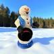 Rare Htf Vintage Gemmy Singing Spinning Snowflake Snowman Partially Working