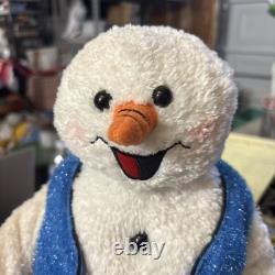 RARE HTF Vintage Gemmy Singing Spinning Snowflake Snowman Partially Working