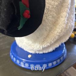 RARE HTF Vintage Gemmy Singing Spinning Snowflake Snowman Partially Working