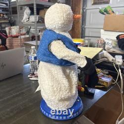 RARE HTF Vintage Gemmy Singing Spinning Snowflake Snowman Partially Working