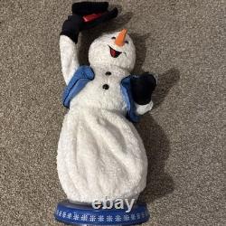 RARE HTF Vintage Miser Spinning Snowflake Snowman Clean Works