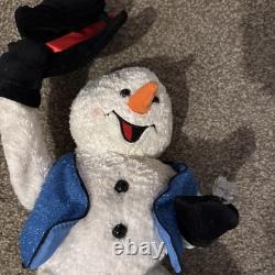 RARE HTF Vintage Miser Spinning Snowflake Snowman Clean Works