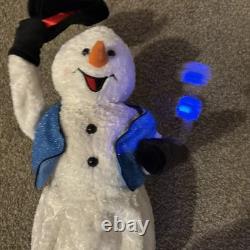 RARE HTF Vintage Miser Spinning Snowflake Snowman Clean Works
