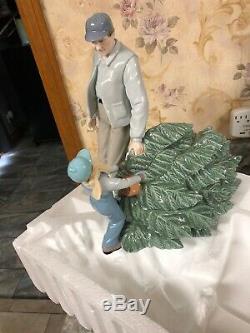 RARE LARGE Grandeur Noel Porcelain STATUE Figurine Boy With Christmas Tree 2003
