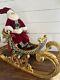 Rare Mackenzie Childs Santa Claus Sleigh And Posable Santa Huge And Stunning