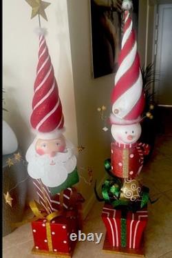 RARE Mark Roberts Grand Santa Finial #25-28722 /Grand Snowman Finial #25-28720