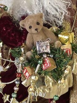 RARE ONWARD SANTA LYNN HANEY 1997 Ltd EDITION Gifts Teddy Bear Lantern Stars