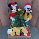Rare Telco Disney Christmas Mickey Goofy Pluto Trimming Tree Animated Motionette