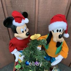 RARE Telco Disney Christmas Mickey Goofy Pluto Trimming Tree Animated Motionette