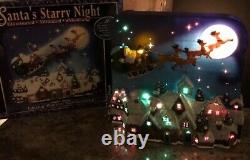 RARE Telco Motionettes Animated Santa SLEIGH LIGHT FIBER OPTIC Christmas Village