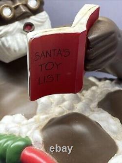 RARE VTG Musical Black African American Santa in Bathtub Plays Music Christmas