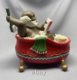 RARE VTG Musical Black African American Santa in Bathtub Plays Music Christmas