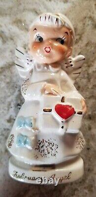 RARE Vintage Artmark February Valentine Angel Figurines / S&P Shakers