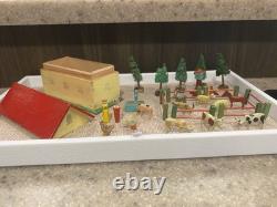 RARE Vintage German Erzgebirge Wooden Miniature Barn Includes 27 Pieces! WOW