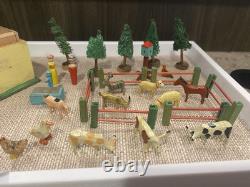RARE Vintage German Erzgebirge Wooden Miniature Barn Includes 27 Pieces! WOW