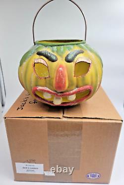 RARE Vintage Halloween Pumpkin Made Germany BY MAROLIN With Box Glitter