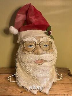 RARE Vintage Santa Claus Face Display From 1950s Early Christmas Santa Head/Mask