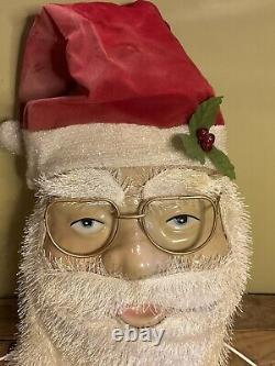 RARE Vintage Santa Claus Face Display From 1950s Early Christmas Santa Head/Mask