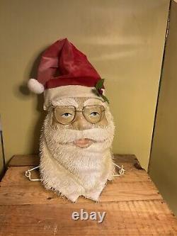 RARE Vintage Santa Claus Face Display From 1950s Early Christmas Santa Head/Mask