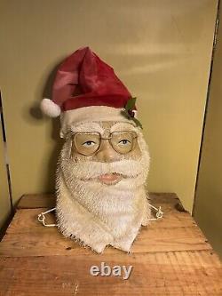 RARE Vintage Santa Claus Face Display From 1950s Early Christmas Santa Head/Mask