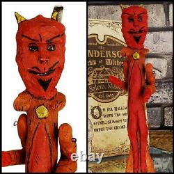 RED DEVIL 8 Poliwoggs Halloween Vintage 1990s Primitive Folk Art Retired withBox