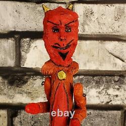 RED DEVIL 8 Poliwoggs Halloween Vintage 1990s Primitive Folk Art Retired withBox