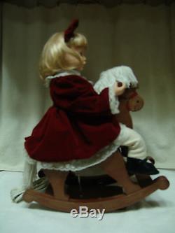 Retro Christmas Animated Collection Boy & Girl On Rocking Horses Free Shipping