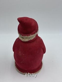 Rare 1940's Antique German Santa Paper Papier Mache Flocked Rare Form