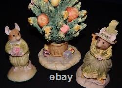 Rare 1990 BRAMBLY HEDGE by Enesco Corp. Resin Christmas Tree with 2 figurine Mice