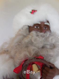 Rare 1994 Telco Motionette African American Santa w Lantern Animated Figure p433