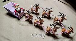 Rare 2002 Memory Lane Rudolph Red Nosed Reindeer Santa's Sleigh Reindeer Team
