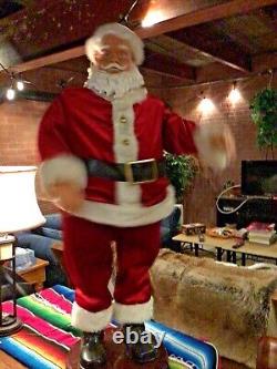 Rare 4' Gemmy Animated Singing Santa Claus Christmas Sings Dancing