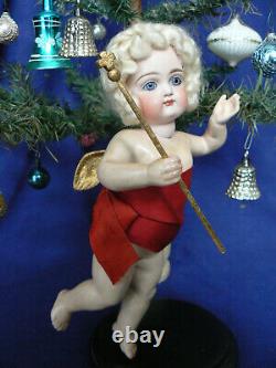 Rare 9 Kestner Angel Doll Closed Mouth Christmas Store Display 24K Wings Staff