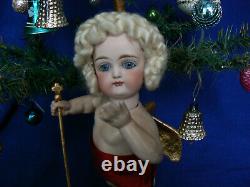 Rare 9 Kestner Angel Doll Closed Mouth Christmas Store Display 24K Wings Staff