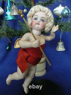 Rare 9 Kestner Angel Doll Closed Mouth Christmas Store Display 24K Wings Staff