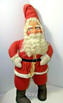 Rare Antique Christmas Large 26 Santa Claus Holiday Figure Plush Doll