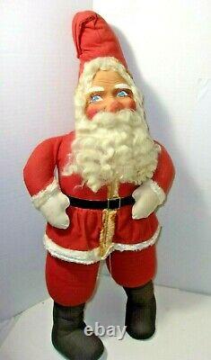 Rare Antique Christmas Large 26 Santa Claus Holiday Figure Plush Doll