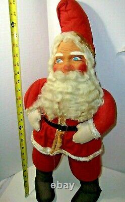 Rare Antique Christmas Large 26 Santa Claus Holiday Figure Plush Doll