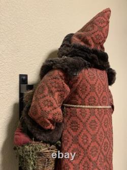 Rare Antique Handmade Primitive Santa Clause By April Cummins