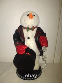 Rare HTF Gemmy Animated Snow Miser Snowman Singing Spinning Snowflake Works