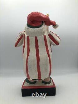 Rare House of Hatten Santa In Pajamas Pjs Folk Art Statue 11 Inch Denise Calla