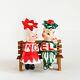Rare Lipper & Mann Christmas Elf Pixie On Bench Salt & Pepper Shakers Japan