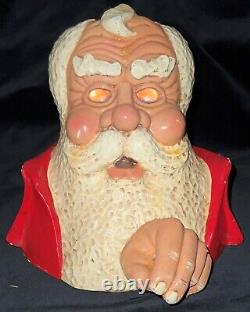 Rare Matchless Christoble Christmas Santa Claus Votive Holder w Glass Eyes Huge