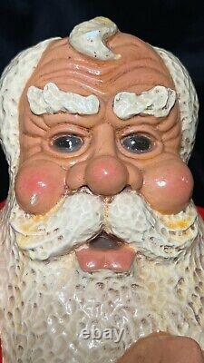 Rare Matchless Christoble Christmas Santa Claus Votive Holder w Glass Eyes Huge