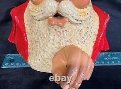 Rare Matchless Christoble Christmas Santa Claus Votive Holder w Glass Eyes Huge