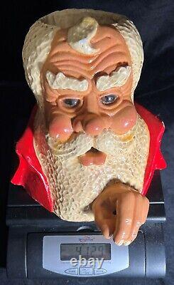 Rare Matchless Christoble Christmas Santa Claus Votive Holder w Glass Eyes Huge