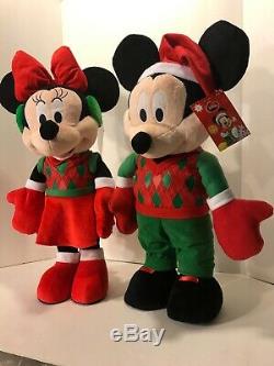 Rare- Minnie and Mickey Mouse Pair Holiday Greeters 35th Anniversary New with Tags